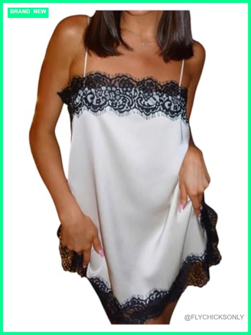 Satin Lace Cami Top Sleeveless Spaghetti Strap Y2K Going Out Women's